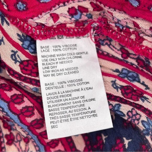 Maeve Kimono Sleeve Blouse dark raspberry navy button back size small - Picture 7 of 8